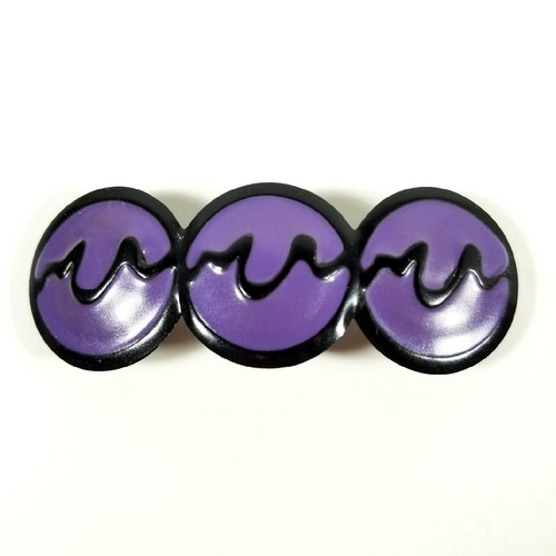 Vintage Purple Black Barrette 3-1/2" Stay Tight Hair Clip French Bar Clasp Y2K - Picture 2 of 6