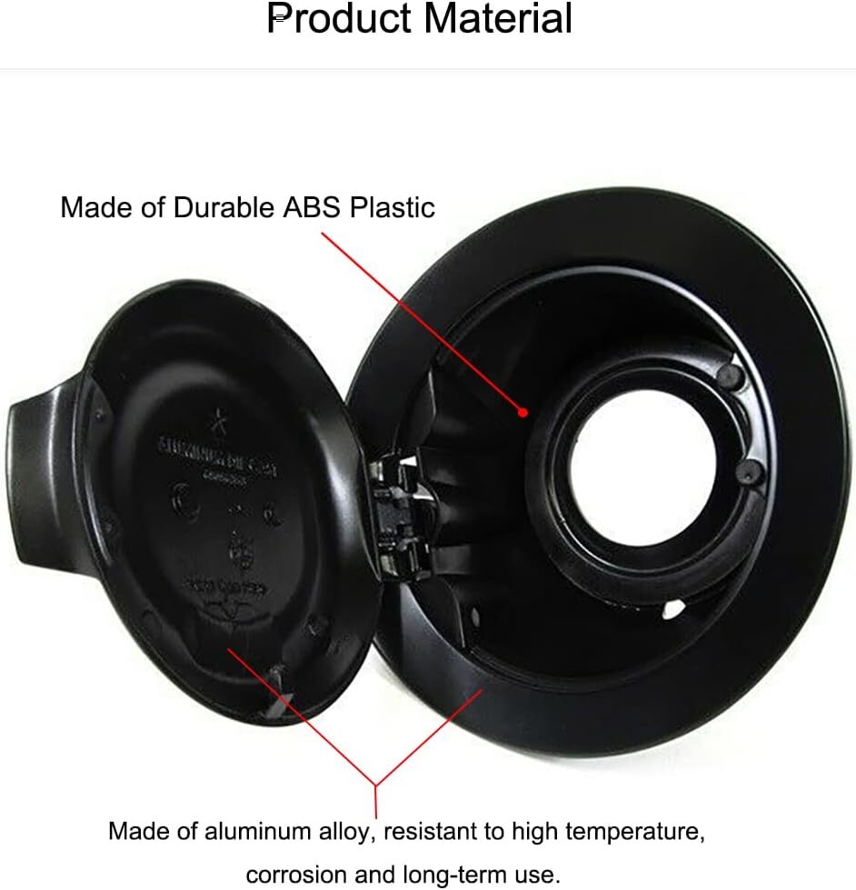Black Vapor Edition Gas Filler Door Cap For Dodge Challenger 2008-2019 – Matte Black & Silver, Direct Fit