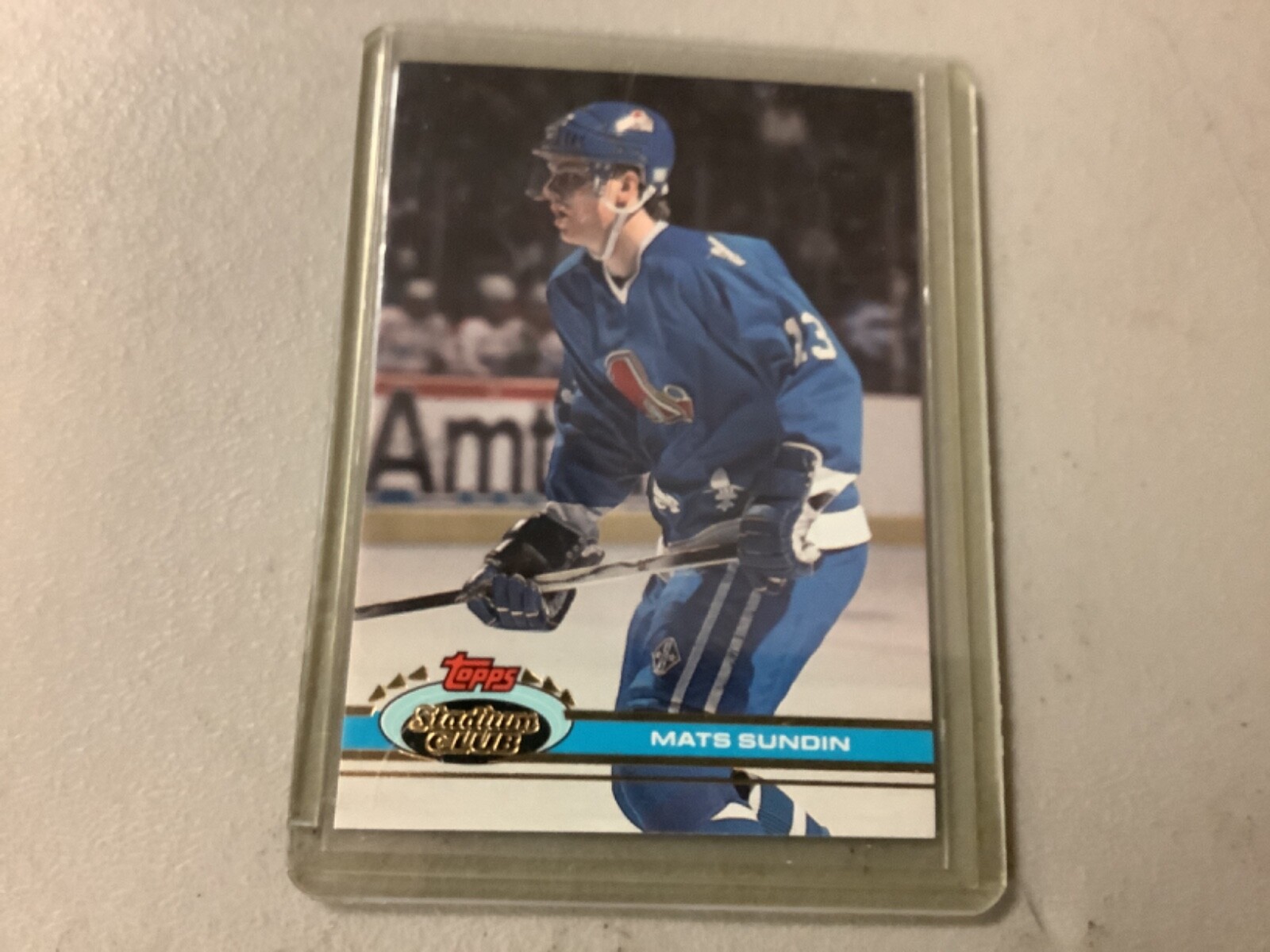 MATS SUNDIN Toronto MAPLE LEAFS 1991-92 TOPPS STADIUM CLUB HOCKEY CARD #300