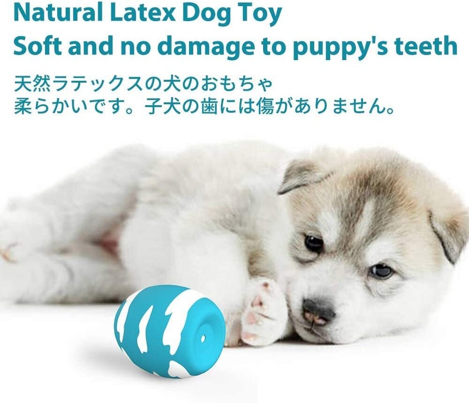 Dog Squeaky Toy, 6 PCS Latex Bouncy Egg Balls with Squeaker for Puppy