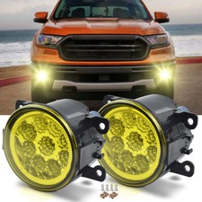 Pair Round Led Fog Lights Yellow Amber For 2019 2020 2021 2022 Ford Ranger