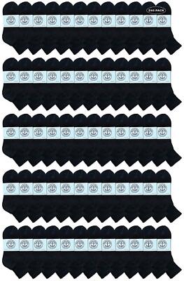 240 PK of Yacht & Smith Wholesale Bulk Women's Mid Ankle Socks,Size 9-11 (Black)