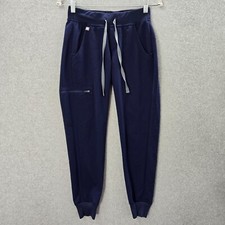 FIGS Women Scrub Bottom 2XS Blue Zamora Jogger Pants Pockets Mid Rise Drawstring