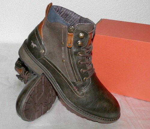 Mustang Denim ZIP Herbst Winter Schuhe Boots Stiefel Warm Futter 42 Braun N19 - Bild 8 von 12
