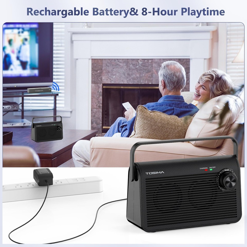 Tosima TV9000 Wireless Speaker for TV,Portable TV Speaker for Hard of