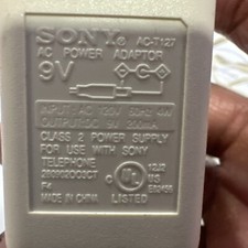 Original Sony AC-T127 AC Power Supply Adapter DC9V 200mA Class 2 Adapter White