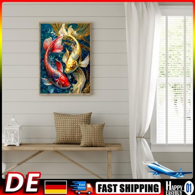 LYEAA 5D DIY Full Round Drill Diamond Painting Fish Kit Home Decoration Craft (A