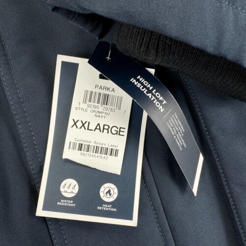 Club Room Mens Removable Faux Fur Hood Ultra Loft Parka Jacket Navy Blue 2XL - Picture 3 of 6