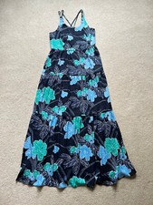 LOFT Women Blue Floral Sleveeless Maxi Dress sz.4 (fits 6) EUC