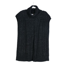 Banana Republic Gray Poncho Cape Womens Size L Turtleneck Wool Mohair Blend