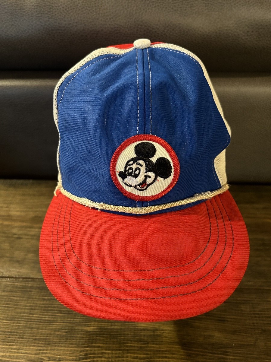 帽子 80s vintage Mickey Mouse Cap Mickey Mouse Hat Snapback Men's Vintage 80's Mesh Trucker