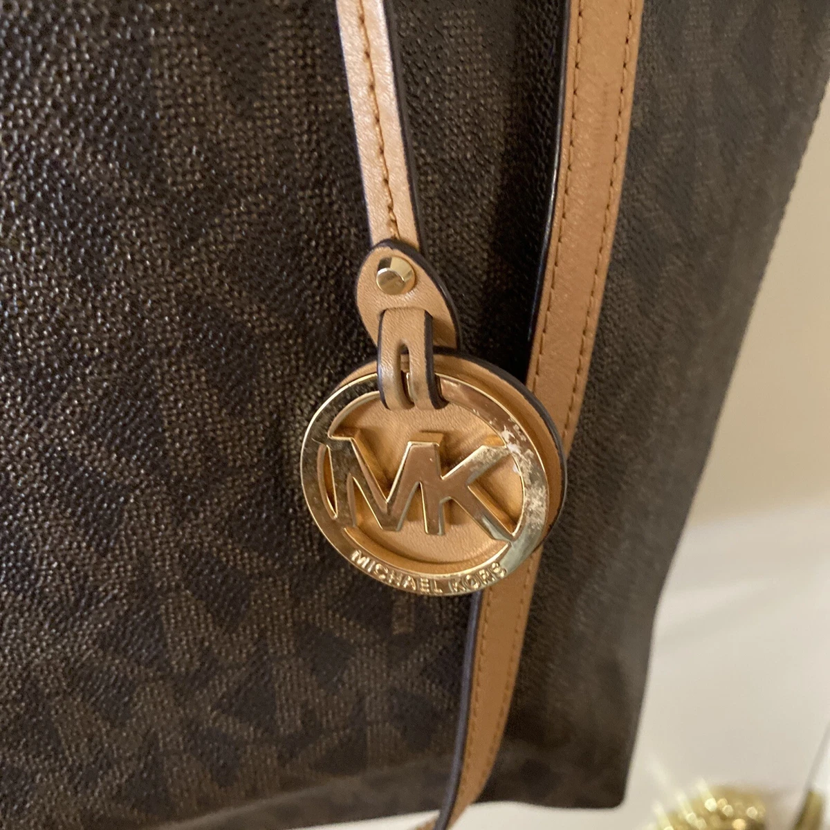 Michael Kors Large Hayley Logo North South Tote Attached Pouch Lightly Used