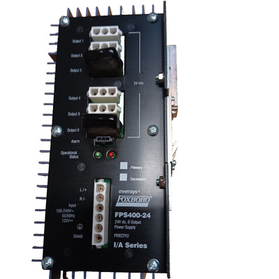 Invensys Foxboro FPS400-24 Power Supply P0922YU 120 VAC Input six 24 VDC Outputs