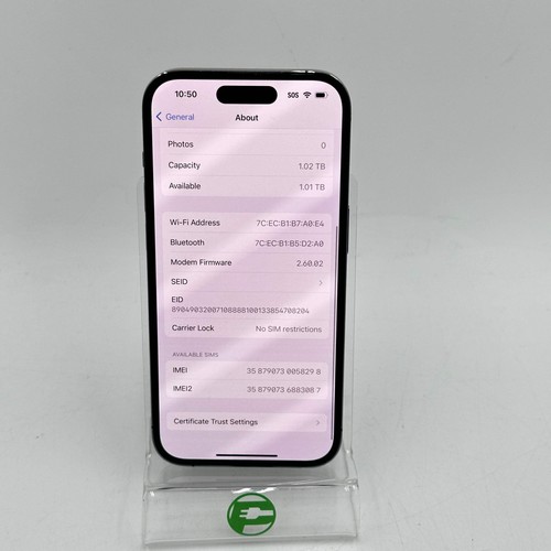 Factory Unlocked Apple iPhone 14 Pro eSIM 1TB Deep Purple MQ303LL/A - Picture 6 of 11
