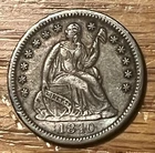 1840 with drapery Seated Liberty half dime  XF+ , scarce