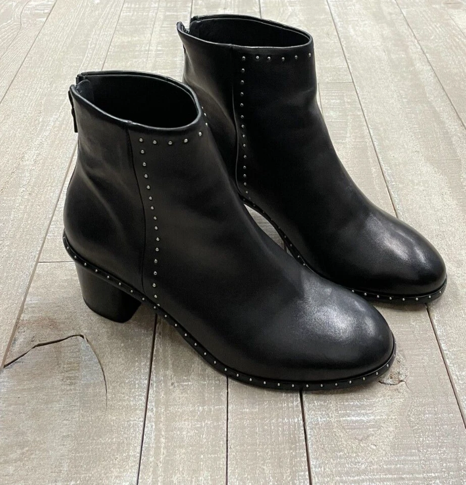 Botas de cuero con tachuelas de sauce y hueso Rag & Bone nuevas en caja en negro talla: 35 (US 5) NUEVAS EN CAJA Foto 3 de 4