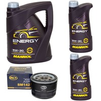 MotoröL Set Mannol Energy 5W-30 API 7 Liter + ÖLfilter FüR Renault 19 I II Clio