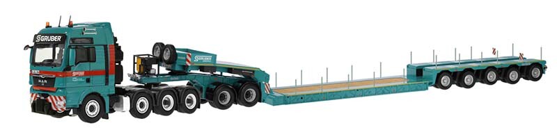 NZG MAN TGX 8x4 スケールモデル 1:50 NZG 822-01 MAN TGX 8x4 Nooteboom Pendel X5A - GRUBER 1/50 Die-cast