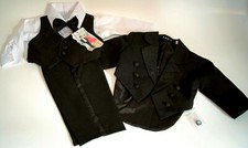 Kinder Jungen Smoking Baby Frack Anzug Taufanzug Babyanzug Schwarz 0-18 Monate