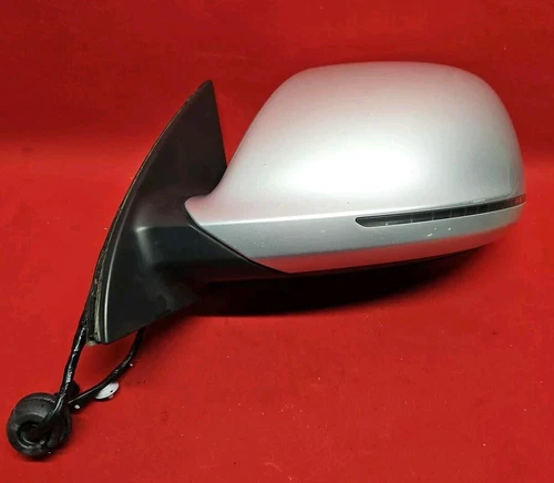 2007 - 2010 Audi Q7 Left Driver Door Mirror w/ Mem, Lane, Fold - LY7W Silver