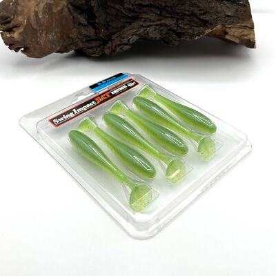 Keitech 3,8'' Fat Swing Impact Lime Chatreuse 9,5cm 9g 6 Stück Gummifisch Köder