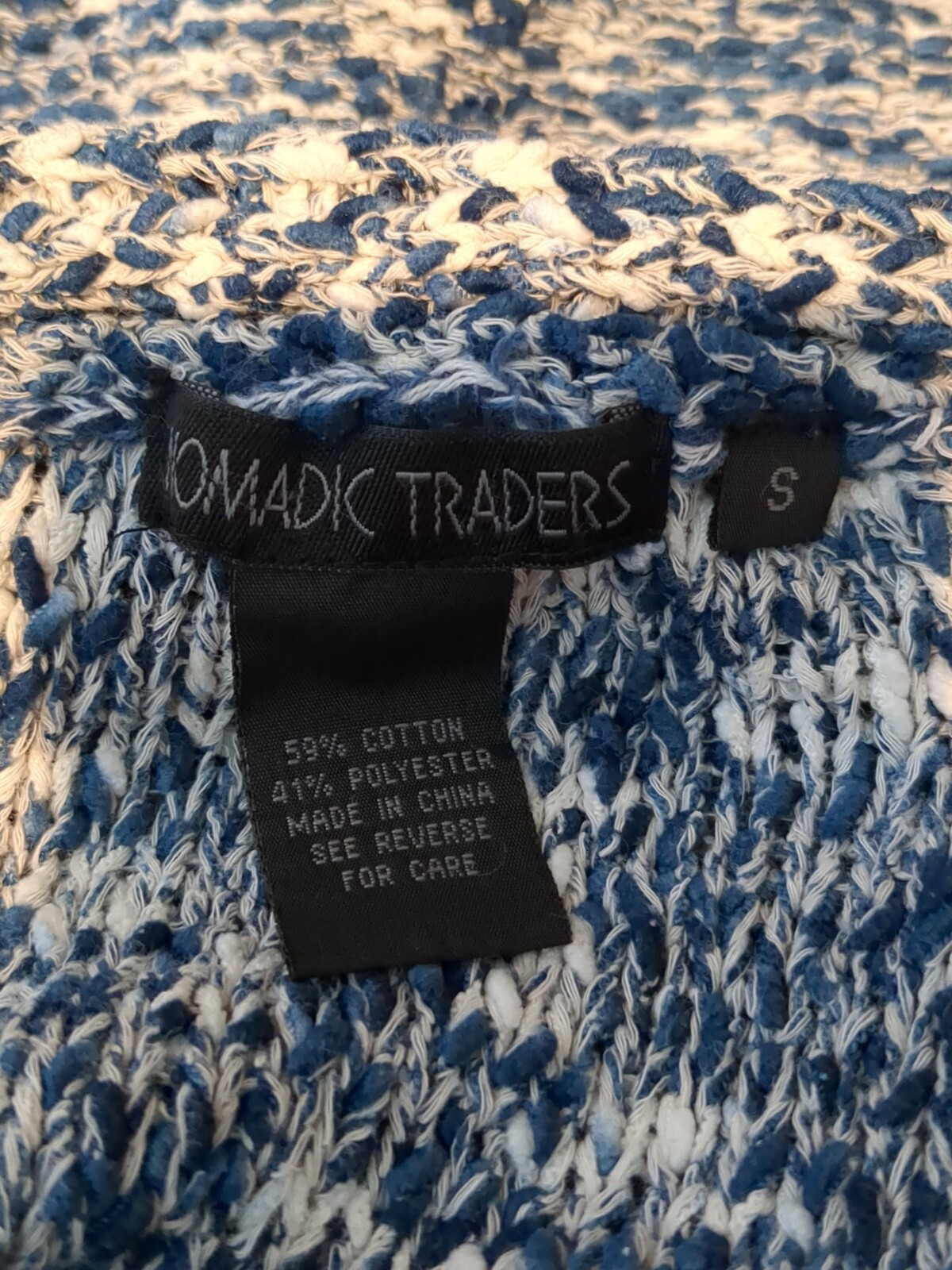Nomadic Traders Sweater Vest Small Blue White Sin… - image 6