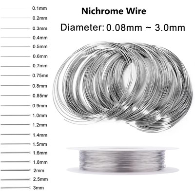 1-50M Heating Wire 0.08-3Mm Dia Nichrome Wire Cutting Foam Resistance Wires Allo