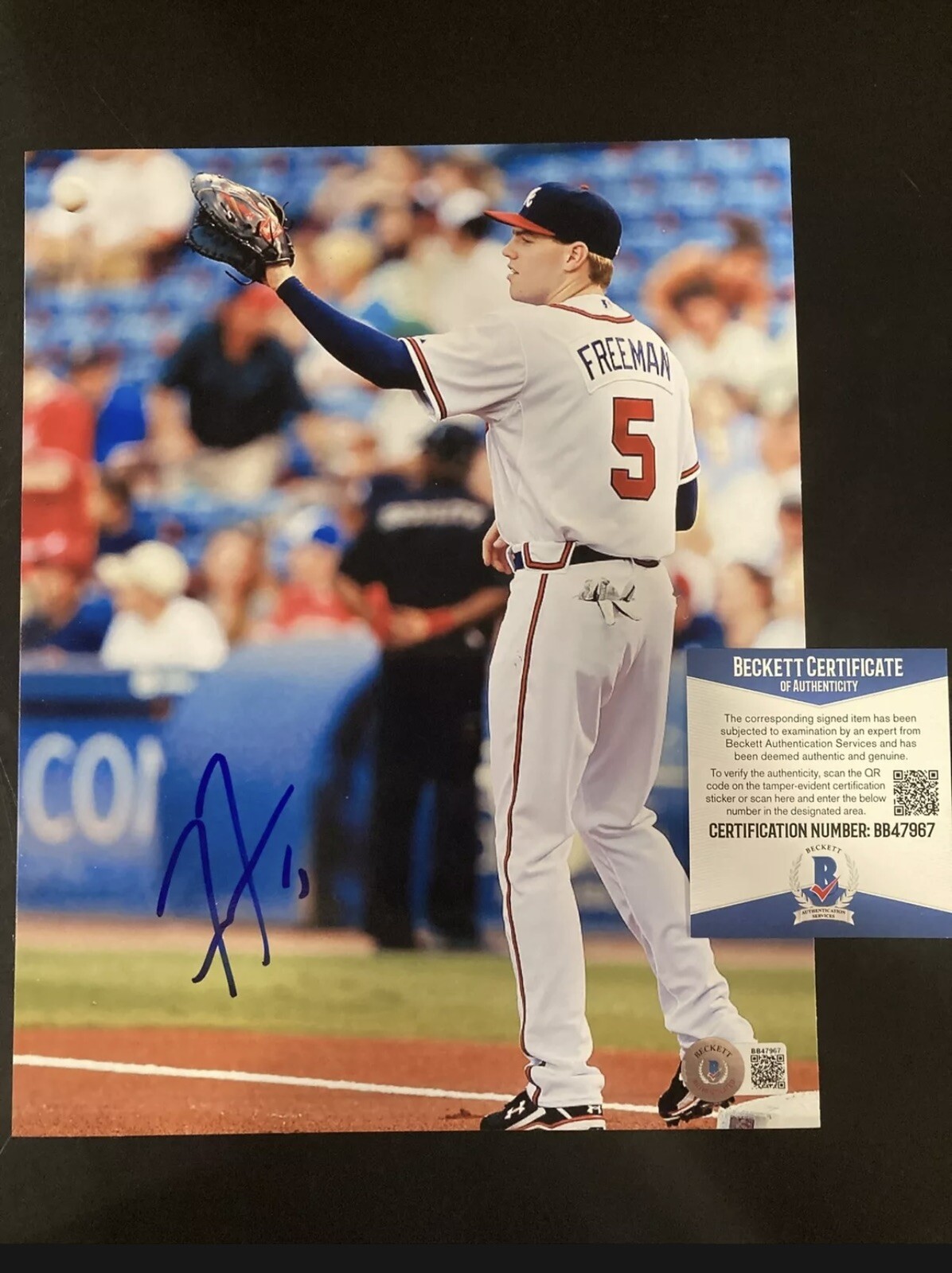 FREDDIE FREEMAN Signed Autographed 8x10 Photo Atlanta Braves Beckett COA 