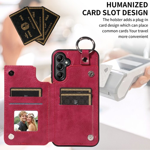 Shockproof Credit Card Slots Loop Leather Case Cover For Samsung Galaxy A-series - Picture 50 of 84