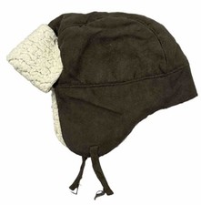 Baby Gap Hat Infant 12 18 Month Trapper Ear Flap Dad Cap Brown Faux Suede Fleece