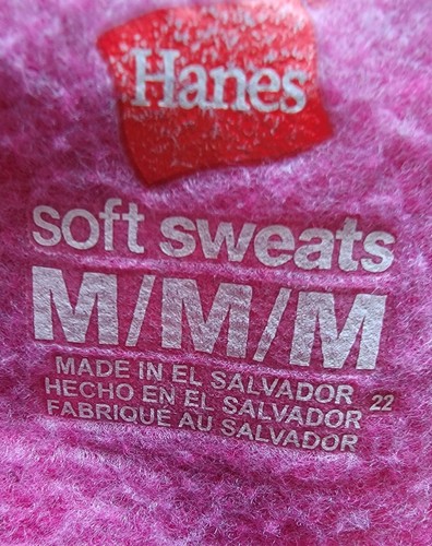 Hanes Womens Sweatshirt Shirt Top Blouse Size M Medium Pink - Picture 20 of 24