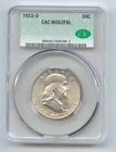 1953-D Franklin Half Dollar, CAC MS-63 FBL, Full Bell Lines