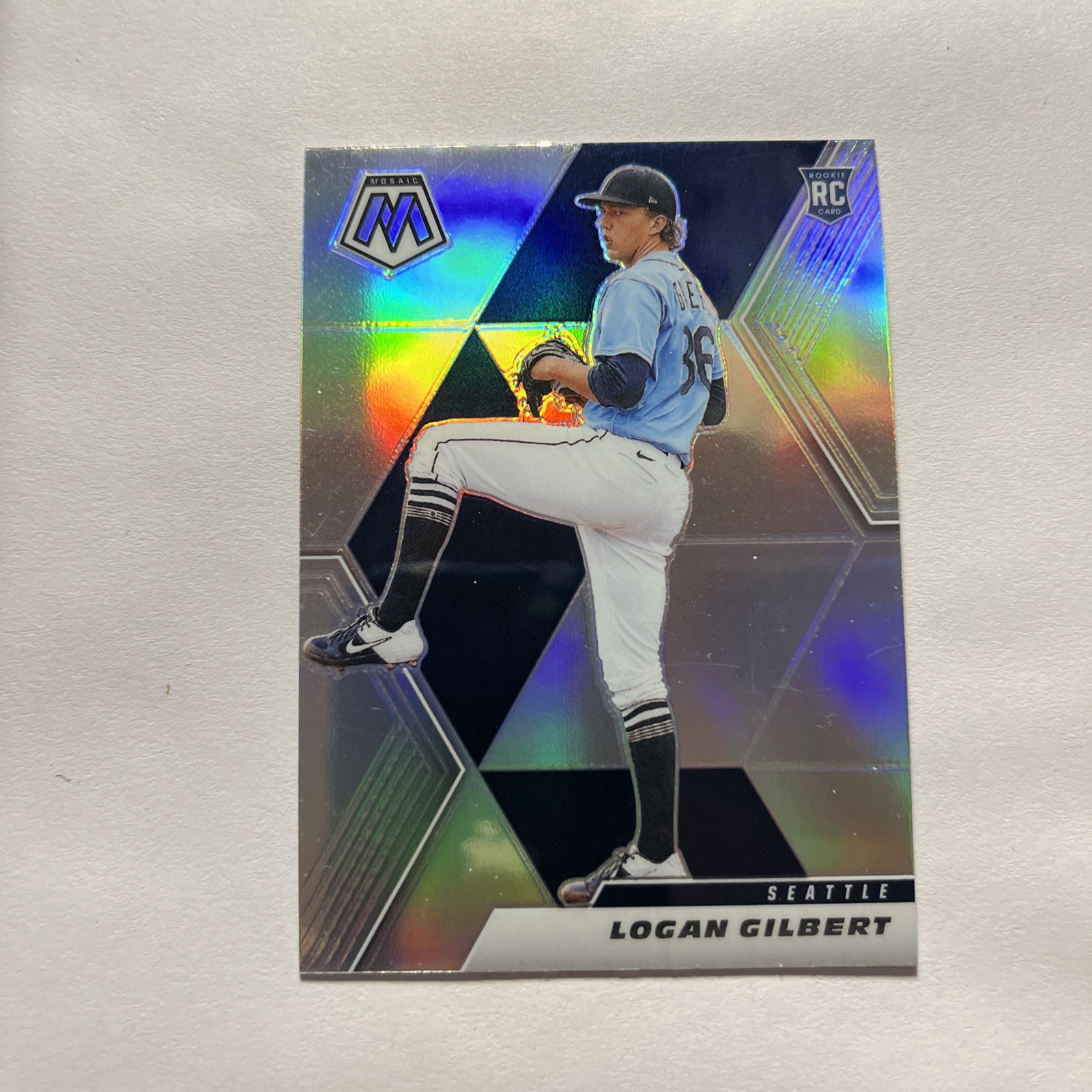 Logan Gilbert 2021 Mosaic Silver Prizm #287 Mariners RC Rookie