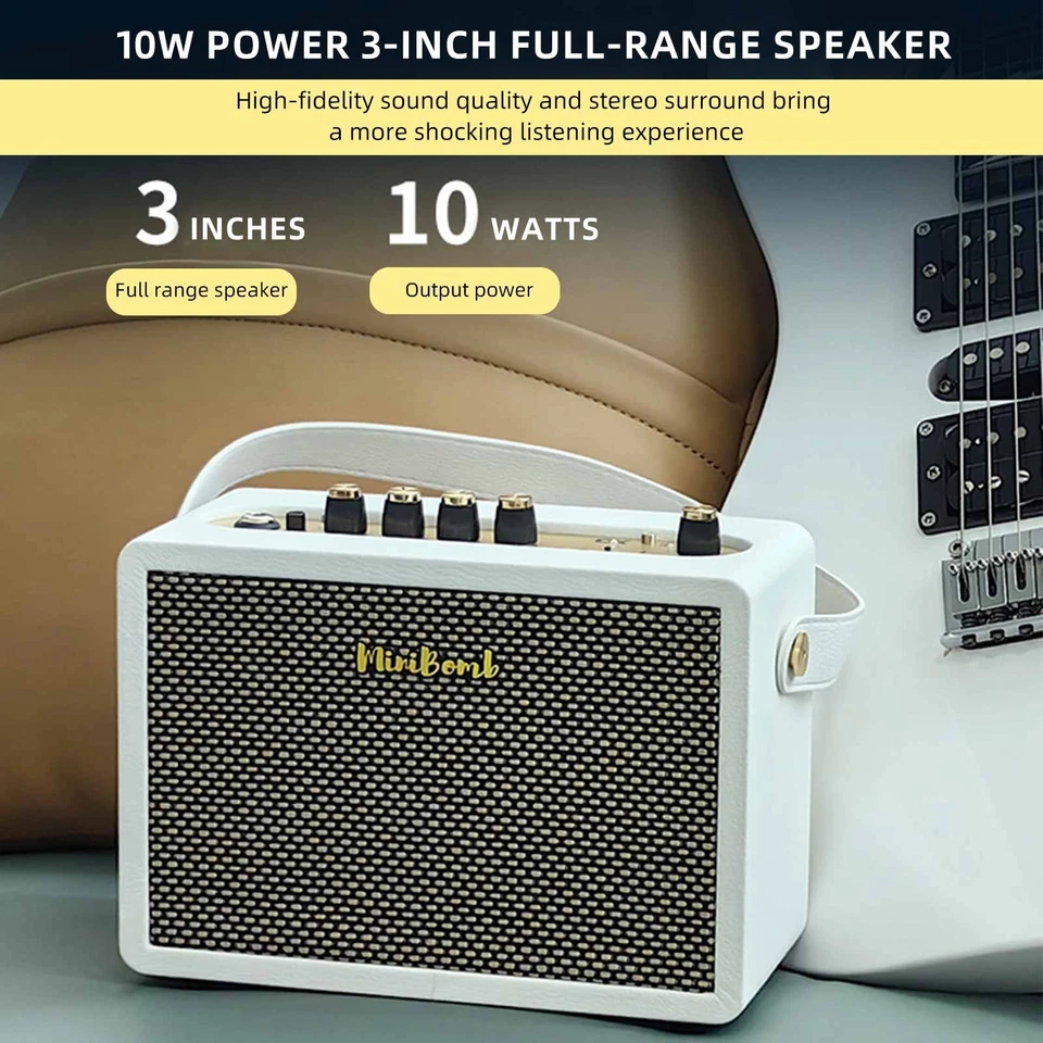 Powerful Guitar Amp Amplifier Mini 10W Electric Acoustic Bass Practice - Image 2 of 4