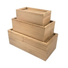 Light Colored Wooden Box with Sliding Design for Personal Storage Solutions