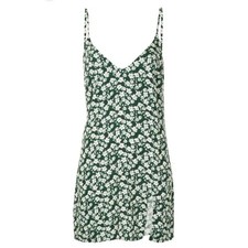 Reformation Green Floral Cilantro Marlow Mini Slip Dress Size L