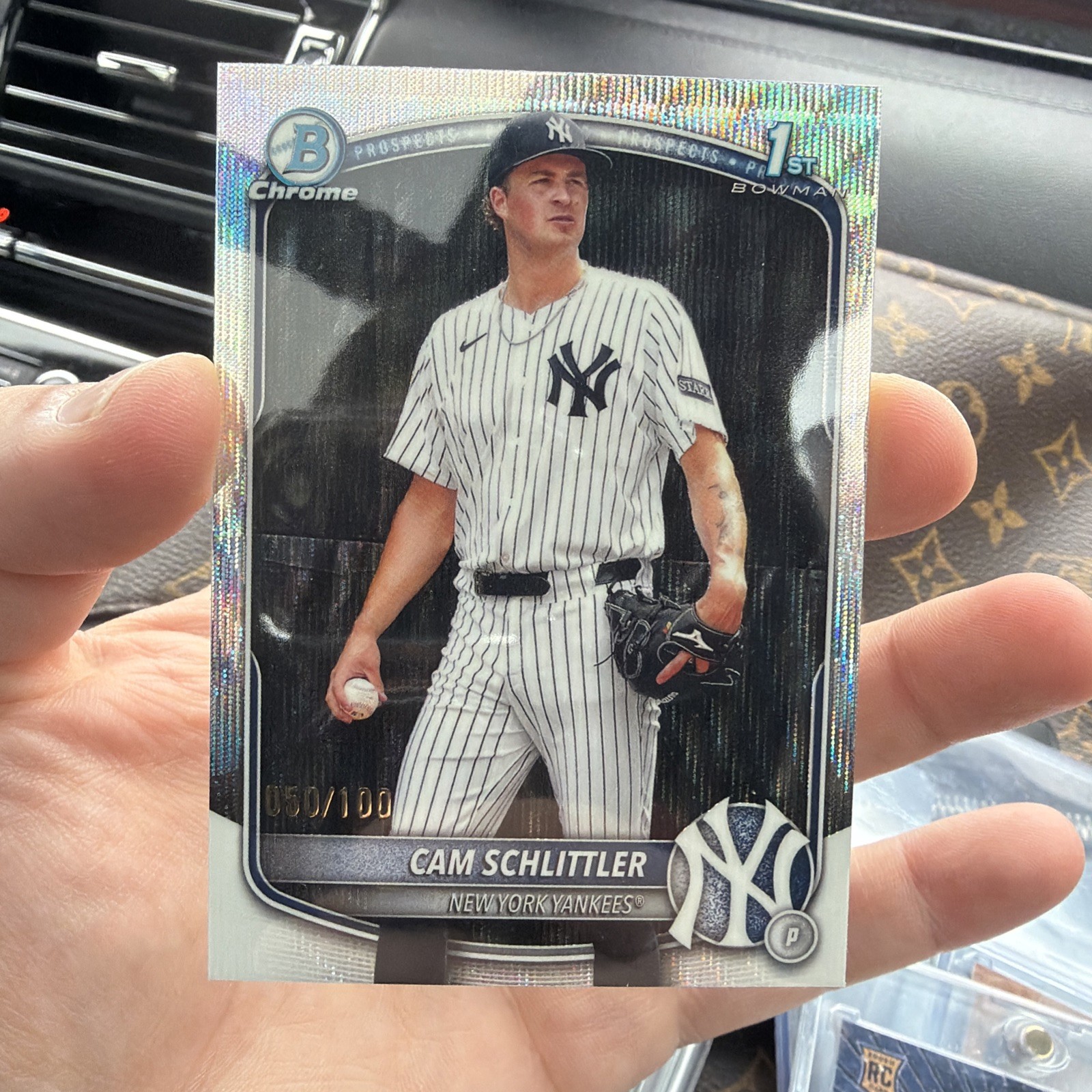 CAM SCHLITTLER 2025 Bowman Chrome 1ST WAVE REFRACTOR /100 YANKEES