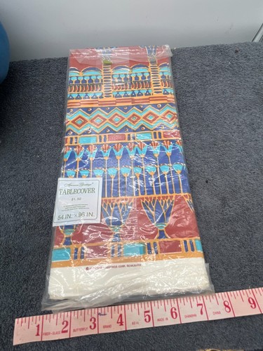 vintage 1977 party paper tablecloth egypt egyptian king tut american greetings - Bild 3 von 12
