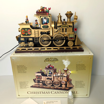 Mr. Christmas Gold Label Christmas Cannonball Train musical 16 songs Smoke works