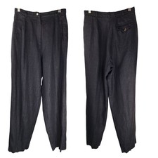 Vintage 80s 90s Liz Claiborne High Waist Linen Balloon Pants Womens 26x27 Black