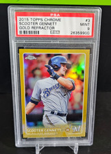 2015 Topps Chrome GOLD Refractor #3 SCOOTER GENNETT 21/50 PSA 9 BREWERS