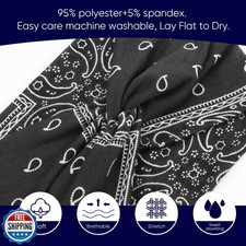 AQOKKA Extra Wide Headbands for Women Large Turban Headband Non Slip Boho Ela...