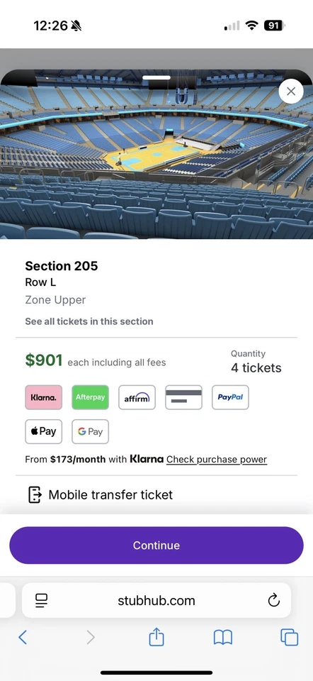 UNC Vs Duke Men’s Basketball Tickets (4) - Sat 2/7/26 @ 6:30PM in CH (204/M/3-6) - Image 4 of 4