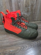 Size 10.5 Nike SF Air Force 1 QS Mid Cargo Khaki Crimson‎ Mens Shoes AA7345-300 Nike Mens SF AF1 Mid QS Cargo Khaki/Crimson Leather Size 13  main image 2
