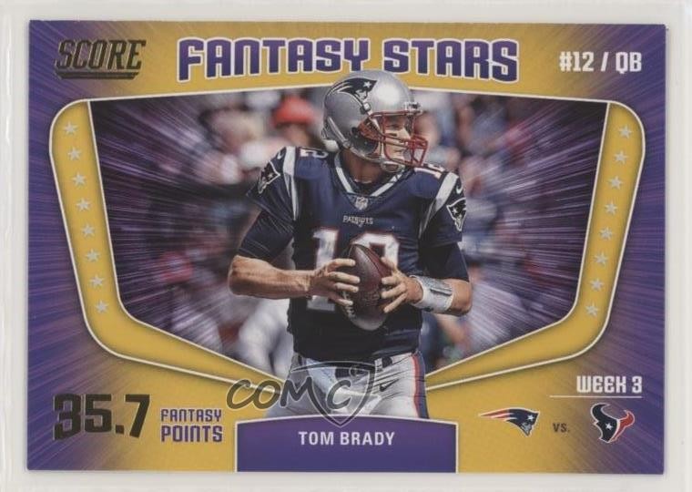 2018 Score Fantasy Stars Gold Tom Brady #6 0a3