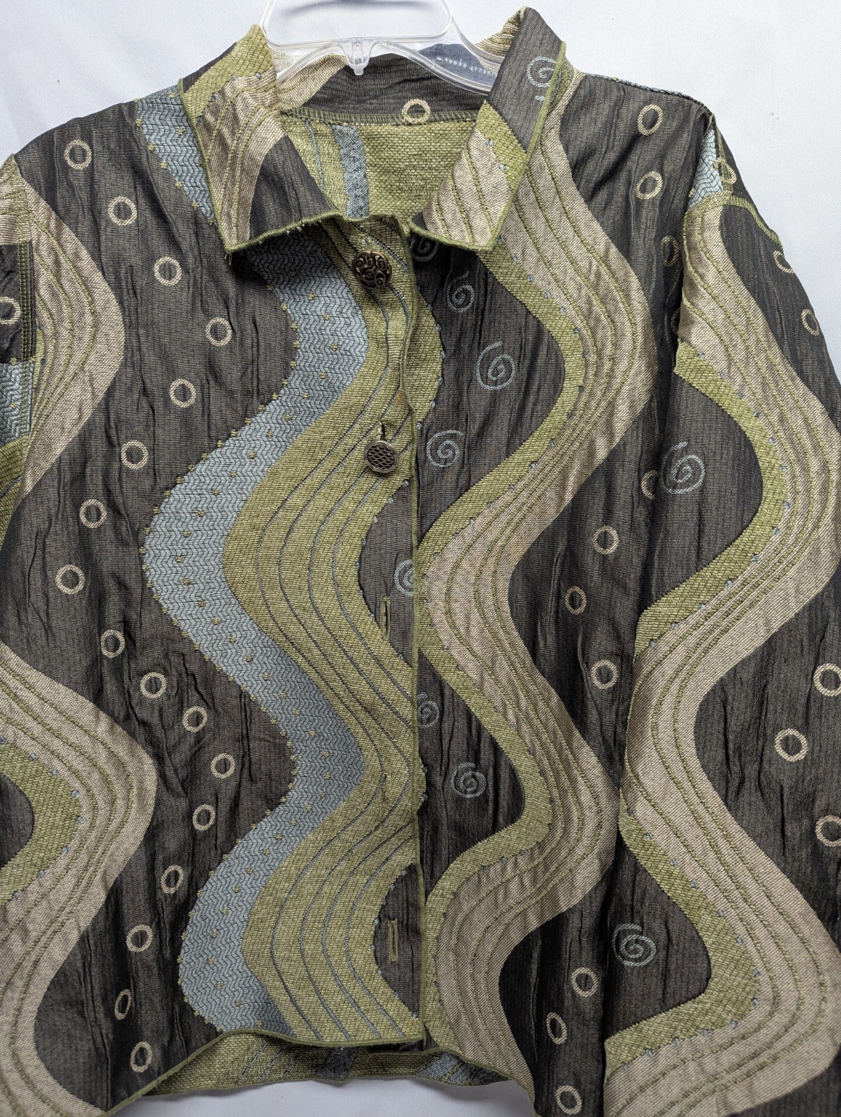 Winding River Women's Large Reversible Jacket Artsy Tapestry Moss River