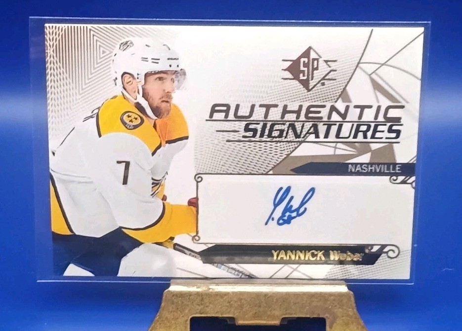 Yannick Weber #AS-YW Hockey Cards 2018 SP Authentic Signature trading card — raw and PSA graded price guide