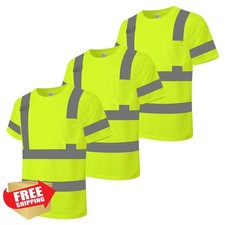 Graunton Hi Vis Class 3 Safety Shirts Men Women Yellow 5XL 3 Pack