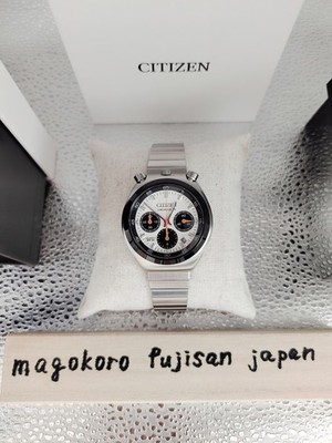 CITIZEN AN3660-81A White Record Label Bullhead Chronograph Men's Watch New Japan
