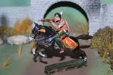 RARE Elastolin North American Indian Brave Figure on horse w/rifle-Germany